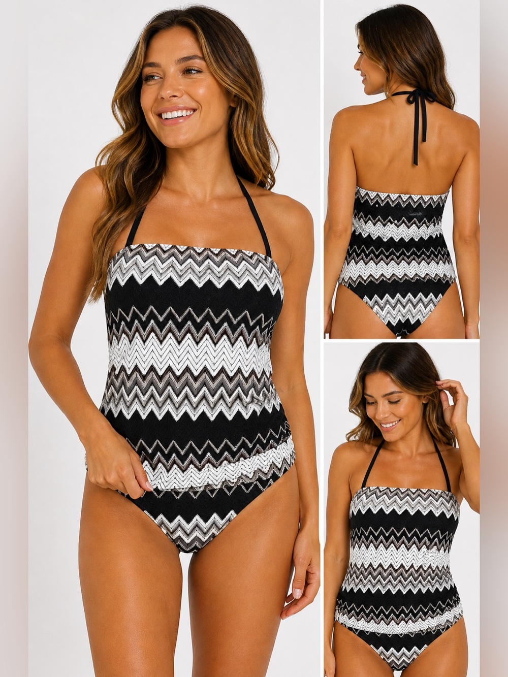 Missoni for Target Chevron Tankini Set Black White M/L Mix NWT/NWOT